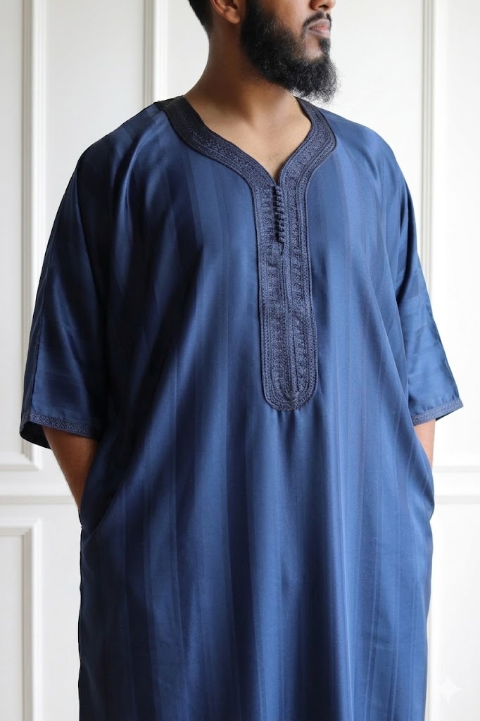 Shiny Striped Jawhara Moroccan Gandoura